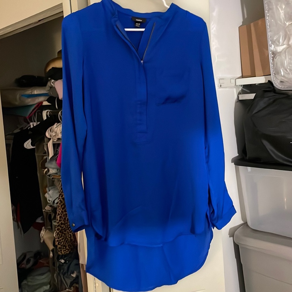 Royal blue extra long quarter zip shirt. Worn once